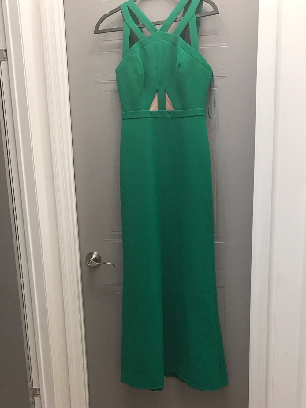 BCBG Max Azria Emerald Green Strappy Cutout Midi Dress Size 6